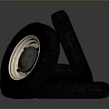 Black Stacked Tires With Metal Rims Classic Design And Smooth Texture