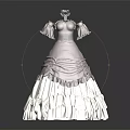 Elegant Light Purple Dress With Puffed Sleeves Cinched Waist And White Layered Skirt