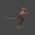 Fierce Game And Movie Character With Pointed Ears Red Eyes Tail And Claws