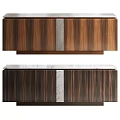 Modern Luxury Wood Veneer Entryway Side Cabinet With Smooth Marble Top For Home Hallway Furniture