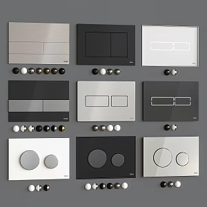 Hidden water tank panel flush button 3d model