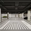 Modern Underground Parking Garage Interior Space With Cars Parking Lines And Columns