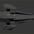 Futuristic Gray Spaceship 3D Model With Green Glowing Lines And Cockpit Design