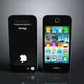 Two Apple Smartphones Front View With Screen Display And App Icons