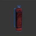 Red Fire Extinguisher Design With Metallic Handle Top Nozzle And Shiny Finish