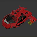 Red Low Poly Concept Car Featuring Stylish 3D Design And Aerodynamic Structure 3d model