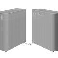 Two Modern Gray Household Appliances with Mesh Front Panel and Control Buttons for Home Use 3d model