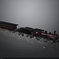 Detailed Vintage Steam Train Model with Black Red Locomotive and Passenger Carriages