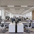 Modern public office area 3d model