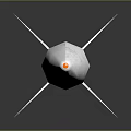 White And Yellow Space Rocket With Yellow Fins Red Nose Cone And Blue Details
