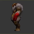 Fierce Goblin Character With Yellow Skin Red Hands White Beard Horns And Spotted Fur