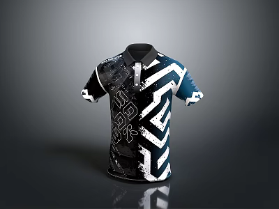 Stylish Polo Shirt With Geometric Pattern And Abstract Design For Daily Wear 3d model