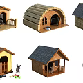 Decorative Wooden Garden Pet Houses With Different Roof Designs And Small Pets