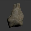 Natural Stone Decorative Ornament With Blue Luminous Veins And Textured Surface