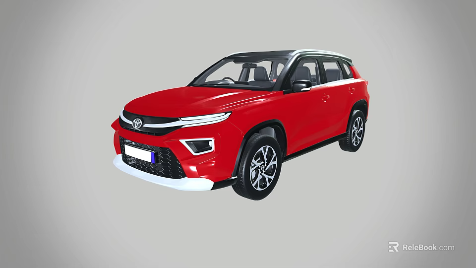 Red Modern SUV With Sleek Body Design And Front Grille Headlights 3d model 