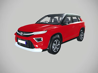 Red Modern SUV With Sleek Body Design And Front Grille Headlights 3d model