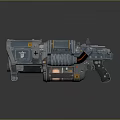 Futuristic Sci Fi Weapon With Detailed Blue Gray Mechanical Design And Illuminated Grip