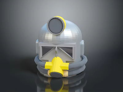 Modern Metallic Lighting Fixture Combination With Gray Yellow Design And Dome Shaped Elements 3d model