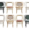 Modern Leisure Chairs With Multiple Styles Various Colors Woven Back And Padded Seat 3d model