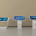 Public Facilities Interactive Digital Terminals With Touch Screens On White Stands