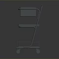 Gray Metal Multi Tiered Utility Cart with Storage Shelves and Rolling Wheels