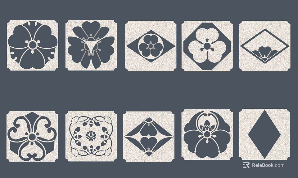 Various Artistic Carvings Showcasing Floral And Geometric Patterns 3d model 