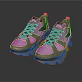 Gray Sporty Sneakers With White Accents Thick Sole And Lace Up Design