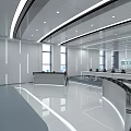 Modern Monitoring Room Interior With Control Consoles Display Screens And Office Chairs