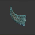 Cow Horn With Natural Texture And Curved Shape On White Background