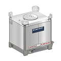 Industrial Equipment With White Cabinet Structure Support Legs Side Label And Top Interface Components