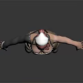 Game Movie Character 3D Model With Red Short Hair White Top Brown Pants And Boots