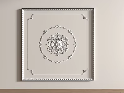 French Vintage Carved French Corner Flower Light Plate Carved 3d model