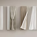 Curtain Double Open Curtain 3d model