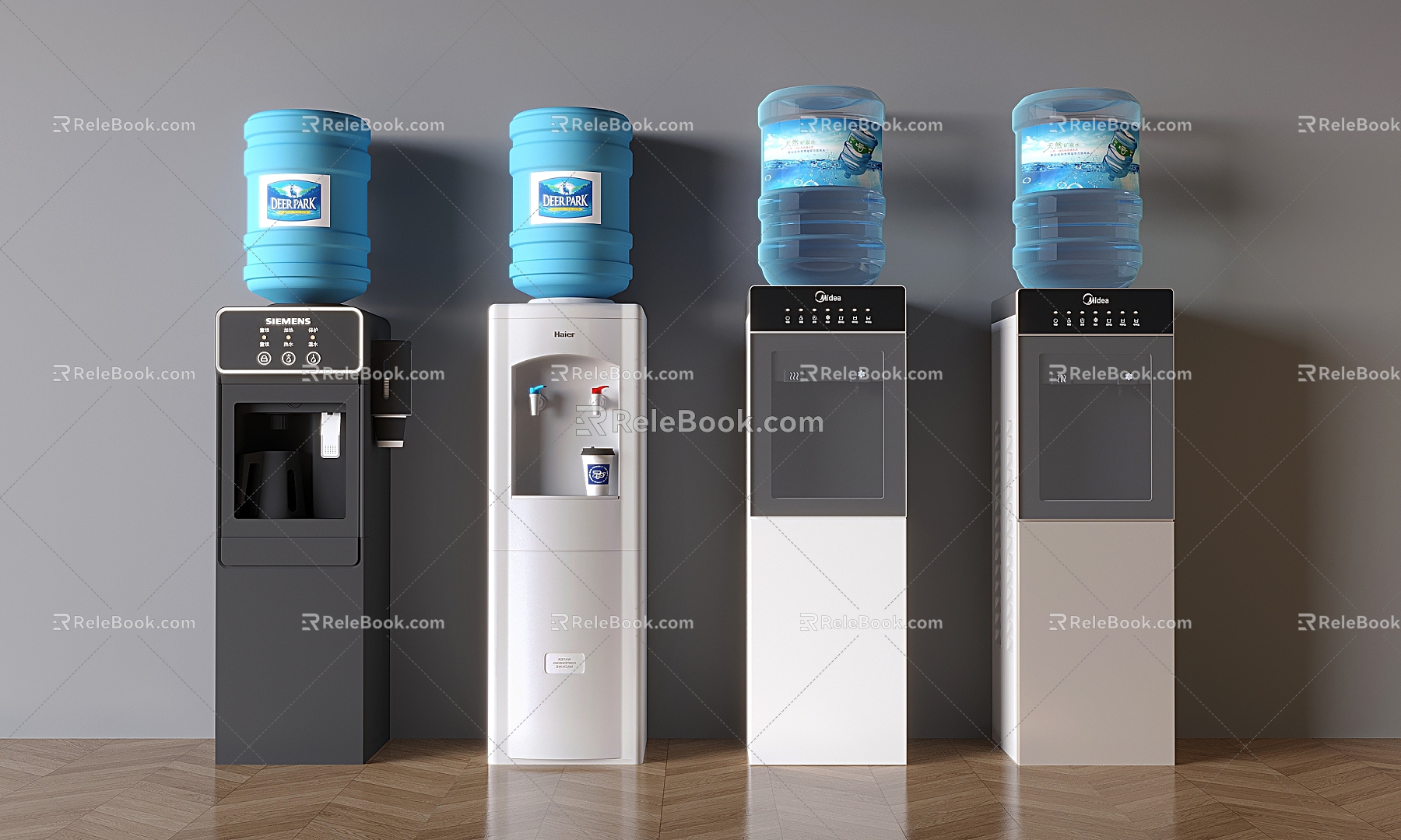 vertical water dispenser bottled water 3d model