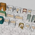 Colorful Modular Public Office Space With Various Design Furniture And Units