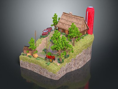 Cartoon Landscape Animation Landscape Rural Landscape Painting Outdoor Landscape Rural Landscape 3d model