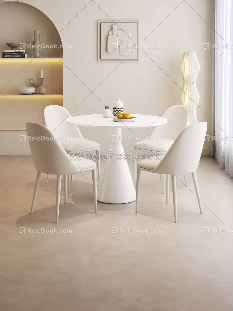 Modern Dining Table and Chair Combination 3d model