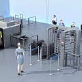 Public Security Facility Featuring Security Gates And Screening Equipment For Passengers