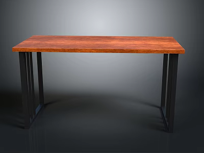 Modern Wooden Table With Black Metal Legs For Contemporary Home Decor 3d model