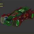 Futuristic Black Bat Inspired Car With Large Tires And Blue Rim Lights