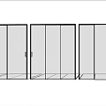 Modern Sliding Doors With White Panels And Black Frames For Interior Use 3d model