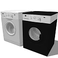 White And Black Washing Machines With Modern Design For Home Use