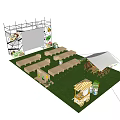 Cool Summer Escape Outdoor Setup With Guoye La Tent Bee And Direction Signs 3d model