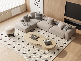 Modern corner sofa combination 3d model