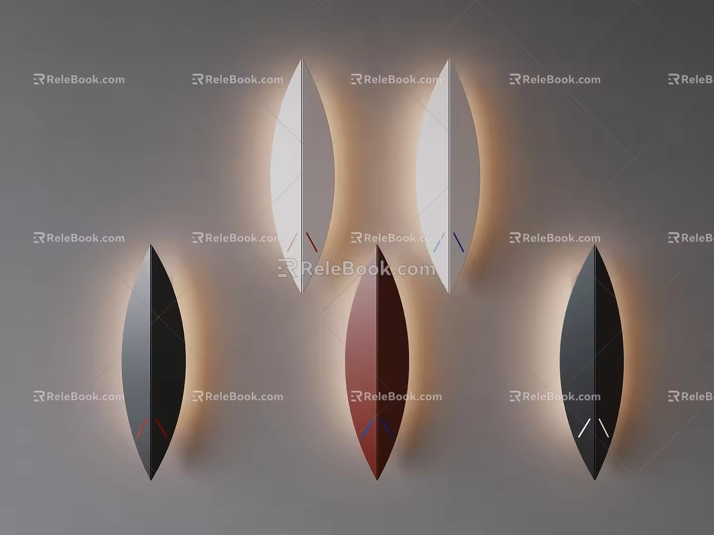 Modern wall lamp leaf combination 3d model