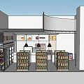 Supermarket Department Store Interior Layout With Shelves Products Staircase And Counter