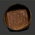 Stylish Woven Storage Basket with Orange and Black Geometric Pattern Design