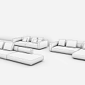 Modern Combination Sofa Combination 3d model