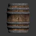 Household Wooden Barrel with Metal Hoops and Rustic Design for Home Decor