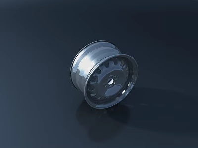 High Quality Shiny Silver Automotive Car Wheel With Metallic Spoke Design 3d model
